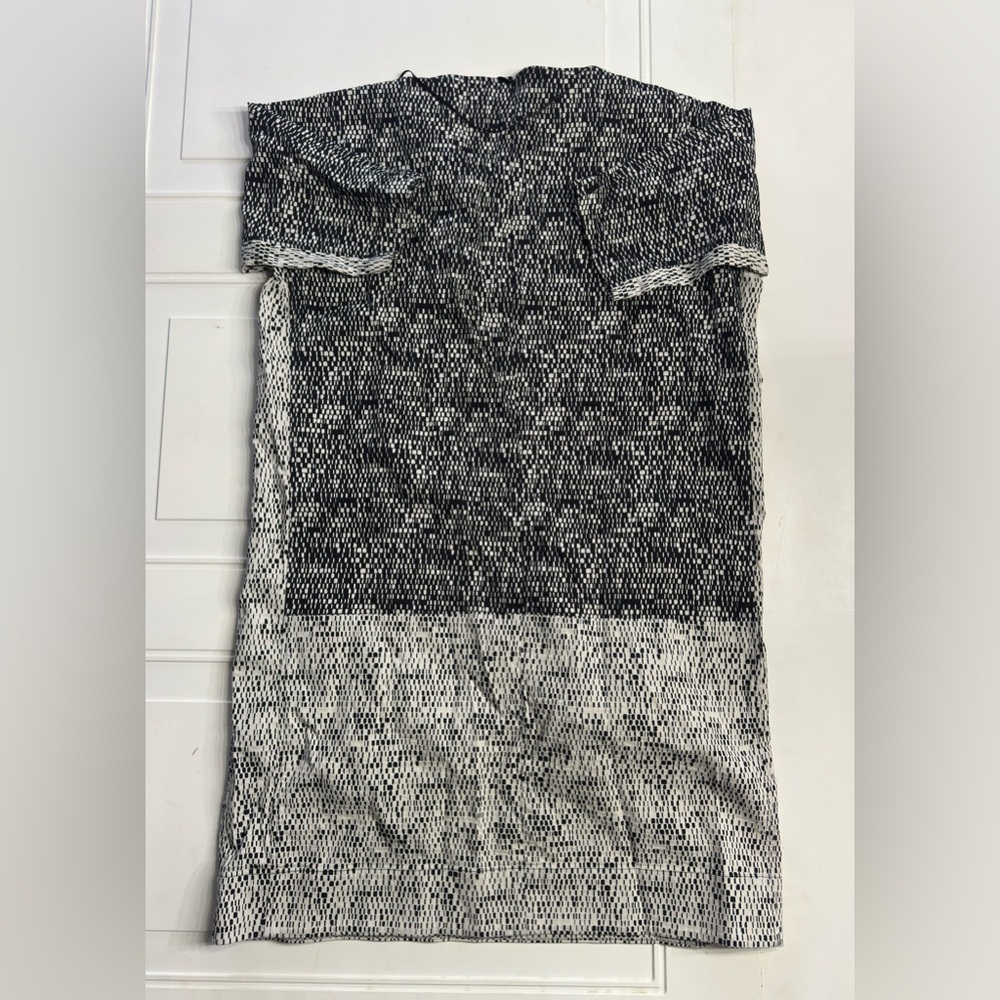 Gerard Darel Women’s Size 42 US 10 Black White Geometric Midi Dress **READ** - Picture 7 of 8